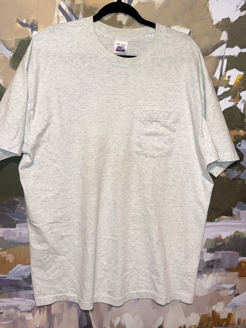 Vintage BVD Gray Short Sleeve Pocket T-Shirt Size Adult 2XL